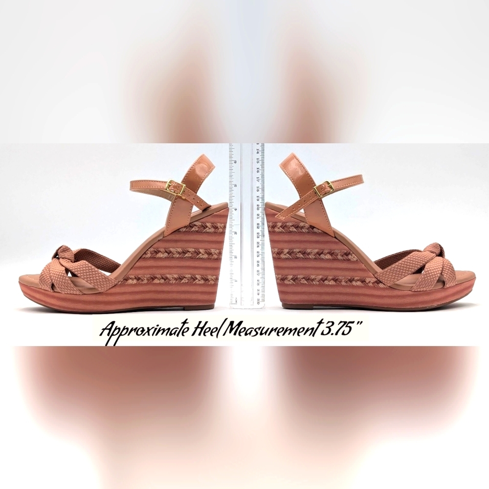 NEW Moleca Wedge Platform Sandals Women Size US 8 /EU 39 Nude/Pink Gold Buckles - Picture 14 of 17